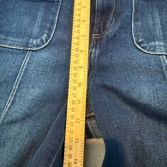 Lauren Conrad Dark Wash Wide Leg Denim Trousers Size 12 Stretchy Women’s - Picture 9 of 11